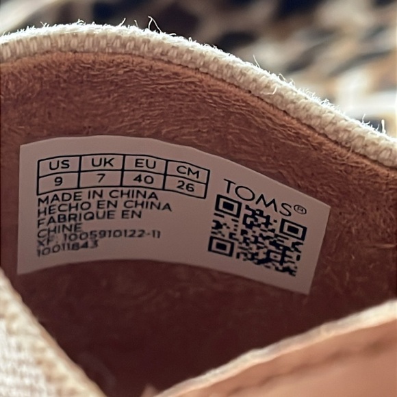 Brand New TOMS Natural Oxford Leather Neutral Espadrille Wedge Slingback Sandals - Picture 9 of 14